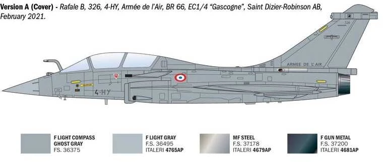 Italeri Dassault Rafale B 1/72 plastikinis lėktuvo modelis