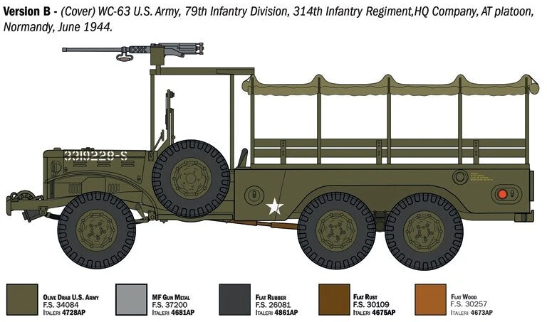 Italeri Dodge WC-62/63 6x6 sunkvežimio modelis 1:35