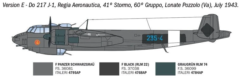 Italeri Dornier Do 217 J1/J2 Nachtjäger naktinio naikintuvo modelis 1/72, 91266