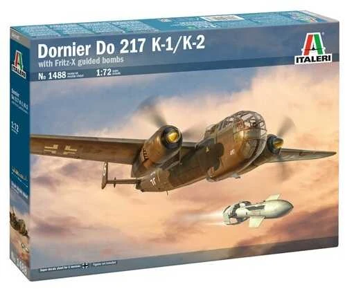 Italeri Dornier Do 217K-1/K-2 su Fritz-X 1/72 surenkamas lėktuvo modelis