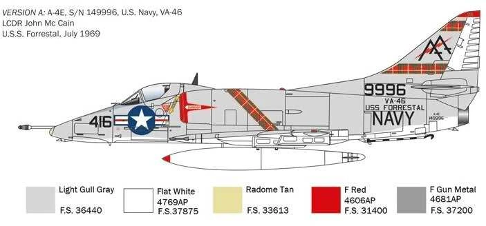 Italeri Douglas A-4E/F/G Skyhawk 1/48 plastikinis lėktuvo modelis 2826
