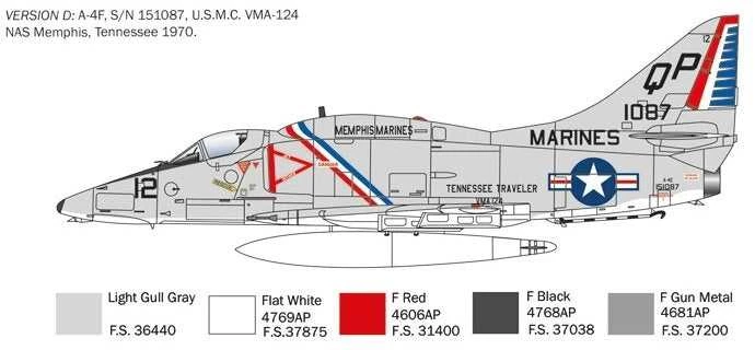 Italeri Douglas A-4E/F/G Skyhawk 1/48 plastikinis lėktuvo modelis 2826