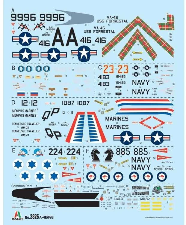 Italeri Douglas A-4E/F/G Skyhawk 1/48 plastikinis lėktuvo modelis 2826