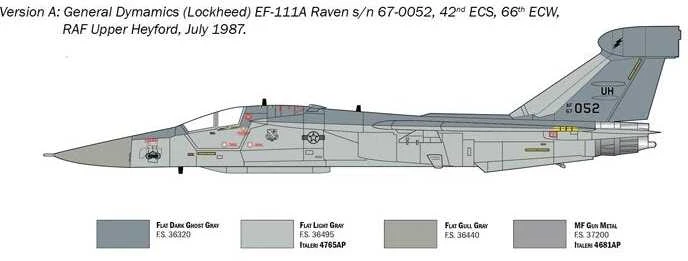 Italeri EF-111A Raven 1/72 surenkamas plastikinis lėktuvo modelis