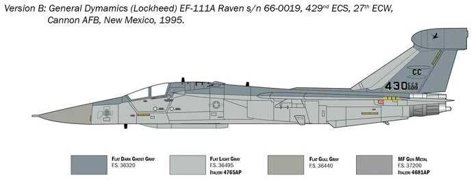 Italeri EF-111A Raven 1/72 surenkamas plastikinis lėktuvo modelis