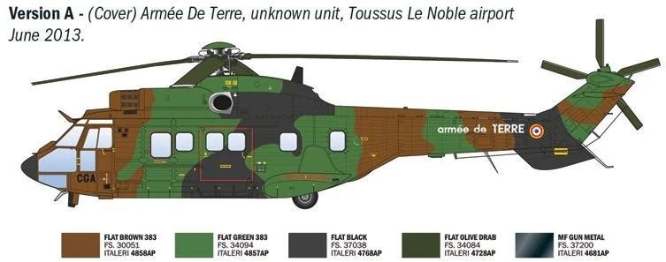 Italeri Eurocopter AS332 Super Puma sraigtasparnio modelis 1/72, 25,5 cm