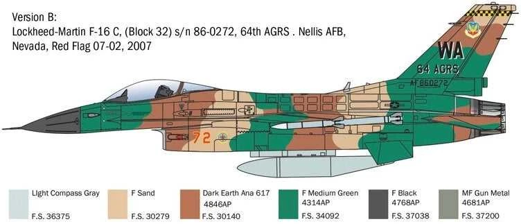 Italeri F-16C Fighting Falcon 1/48 plastikinis lėktuvo modelis