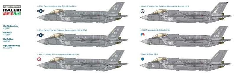 Italeri F-35A Lightning II 1/32 plastikinis surenkamas modelis (49 cm)