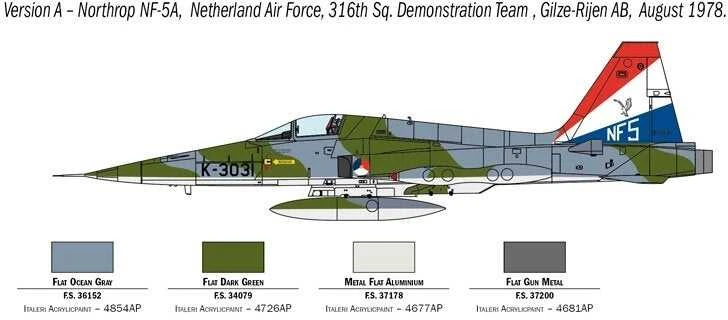Italeri F-5A Freedom Fighter 1/72 surenkamas lėktuvo modelis