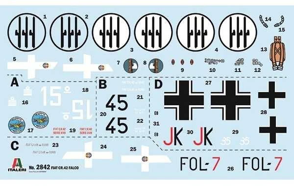 Italeri FIAT CR.42 Falco puolamasis/naktinis naikintuvas 1/48 (2842)