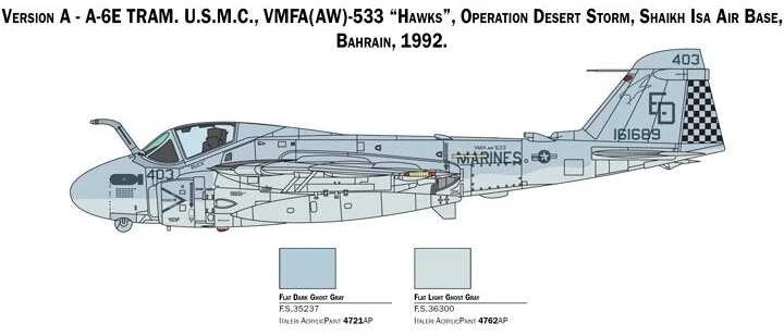 Italeri – Grumman A-6E TRAM Intruder Persijos įlankos karas, 1/72, 1392