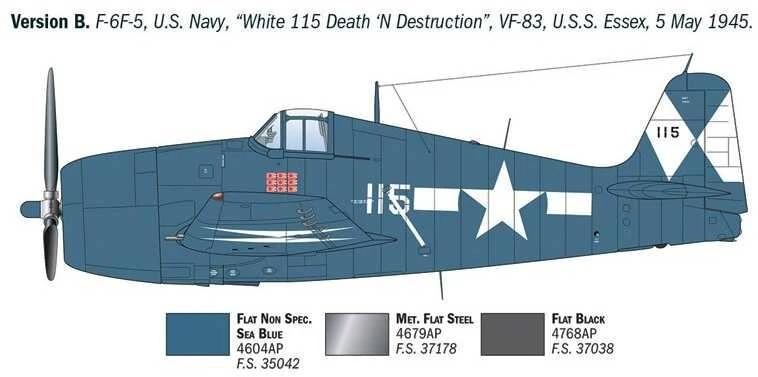 Italeri Grumman Hellcat F6F-3 1/72 plastikinis lėktuvo modelis