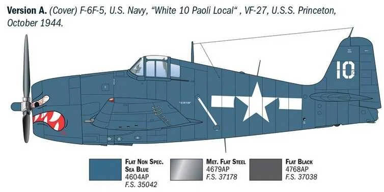 Italeri Grumman Hellcat F6F-3 1/72 plastikinis lėktuvo modelis