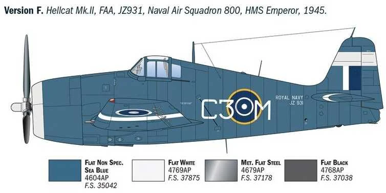 Italeri Grumman Hellcat F6F-3 1/72 plastikinis lėktuvo modelis