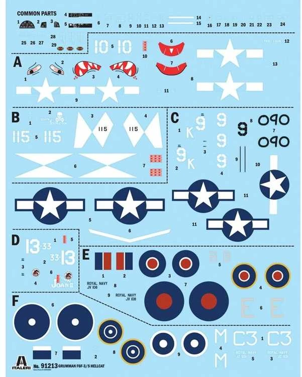 Italeri Grumman Hellcat F6F-3 1/72 plastikinis lėktuvo modelis