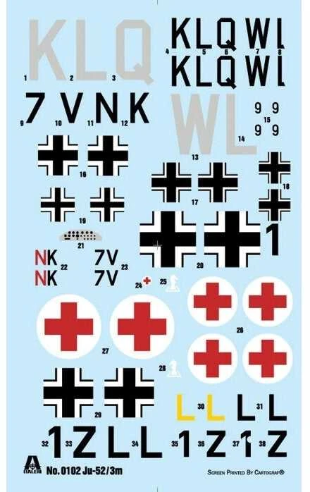 Italeri Junkers Ju 52/3m 1/72 plastikinis lėktuvas rinkimui