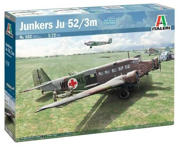 Italeri Junkers Ju 52/3m 1/72 plastikinis lėktuvas rinkimui