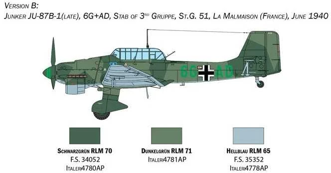 Italeri - Junkers Ju87B Stuka, 1/48, 2807