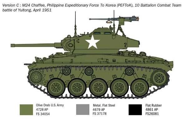 Italeri M24 Chaffee tankas 1/35 – Korėjos karas, plastikinis rinkinys 6587
