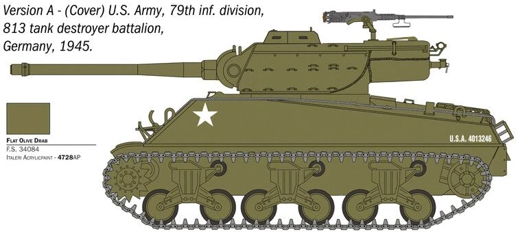 Italeri M36B1 90mm GMC savaeigio pabūklo surenkamas modelis 1/35, 96538
