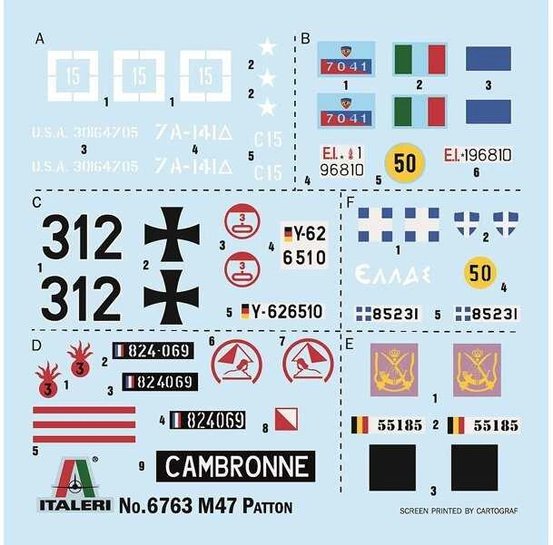 Italeri M47 Patton tankas 1/35 plastikinis surenkamas modelis (6763)