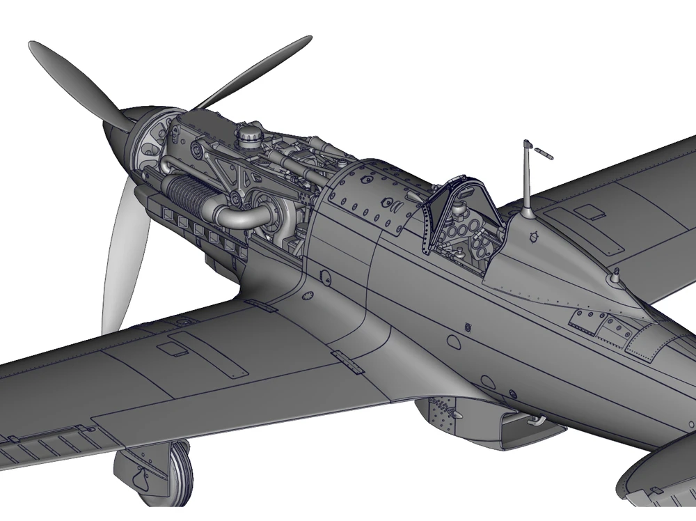 Italeri Macchi C.202 Folgore 1/32 plastikinis lėktuvo surinkimo rinkinys