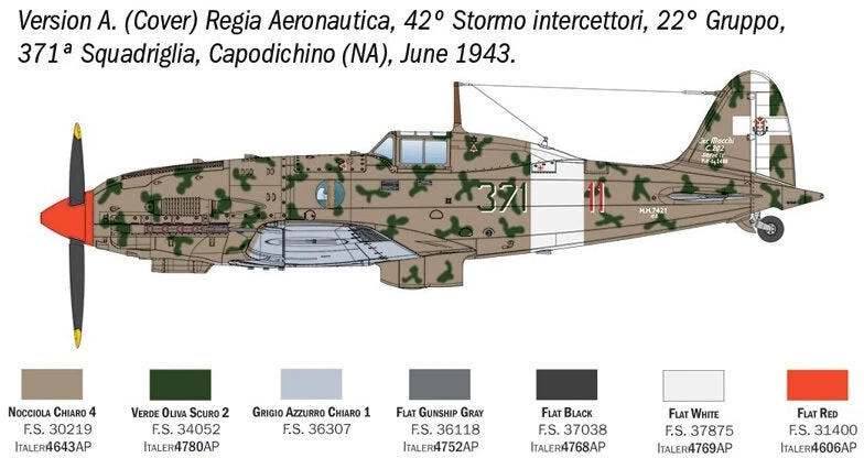 Italeri Macchi MC.202 Folgore surenkamas naikintuvo modelis 1/48, 2840
