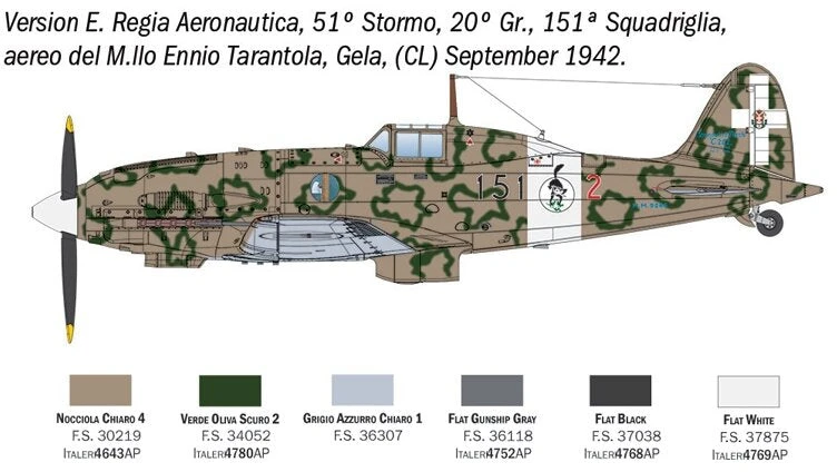 Italeri Macchi MC.202 Folgore surenkamas naikintuvo modelis 1/48, 2840