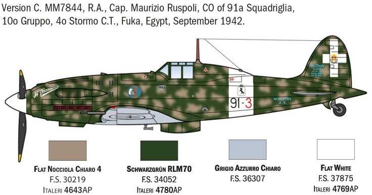 Italeri MC.202 Folgore Aces 1/72, plastikinis surenkamas lėktuvo modelis
