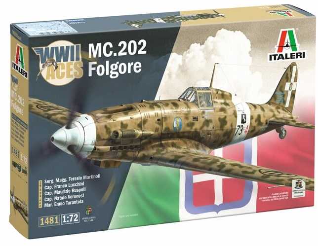 Italeri MC.202 Folgore Aces 1/72, plastikinis surenkamas lėktuvo modelis