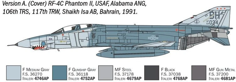 Italeri McDonnell Douglas RF-4C/E Phantom II plastikinis lėktuvo modelis 1/72