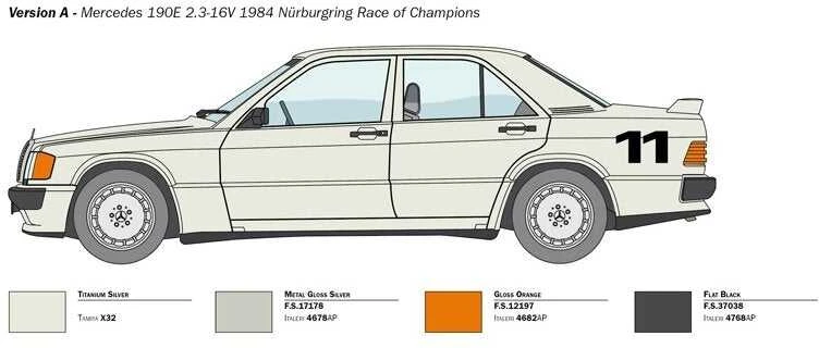 Italeri - Mercedes Benz 190E 2.3 16v, 1/24, 3624