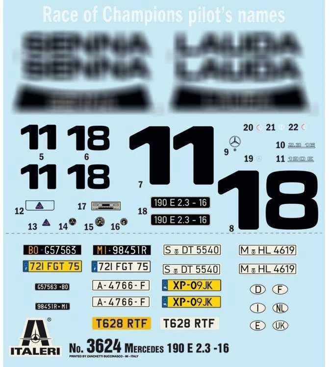 Italeri - Mercedes Benz 190E 2.3 16v, 1/24, 3624