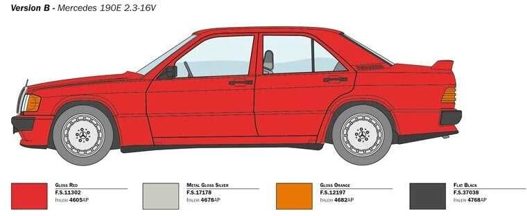 Italeri - Mercedes Benz 190E 2.3 16v, 1/24, 3624