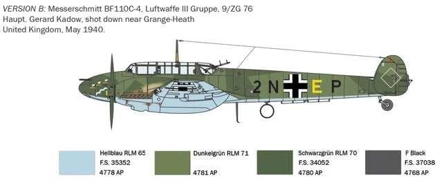 Italeri - Messerschmitt Bf 110 C Zerstörer, 1/72, 0049