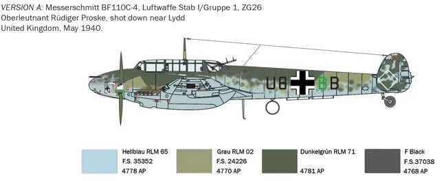 Italeri - Messerschmitt Bf 110 C Zerstörer, 1/72, 0049