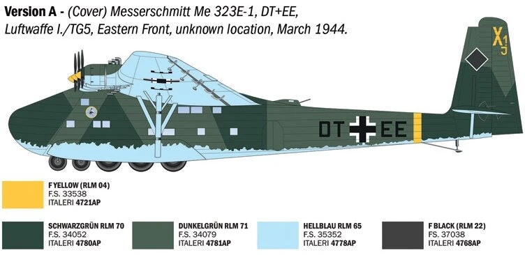 Italeri Messerschmitt Me 323 Gigant 1/72 plastikinis lėktuvo modelis 39,6 cm