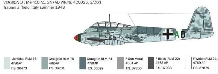 Italeri - Messerschmitt Me 410 ''Hornisse'', 1/72, 0074