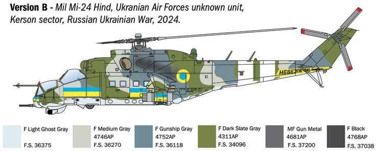 Italeri Mi-24/35 Hind sraigtasparnis 1/72 plastikinis modelis