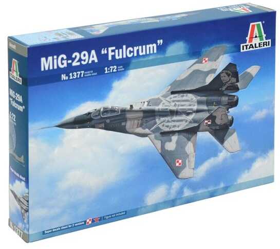 Italeri MiG-29A Fulcrum 1/72 lėktuvo surinkimo rinkinys 1377