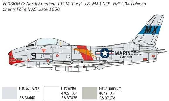 Italeri North American FJ-2/3 Fury 1/48 surinkimo rinkinys 2811
