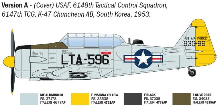 Italeri North American T-6G Texan plastikinis lėktuvo modelis 1/48, 19 cm