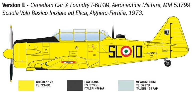 Italeri North American T-6G Texan plastikinis lėktuvo modelis 1/48, 19 cm