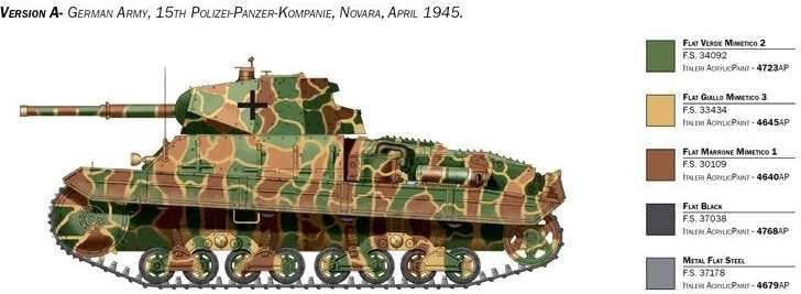 Italeri P.40 itališkas tankas 1/35 plastikinis surenkamas modelis