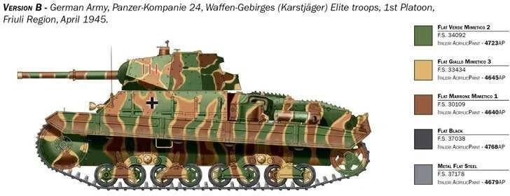 Italeri P.40 itališkas tankas 1/35 plastikinis surenkamas modelis