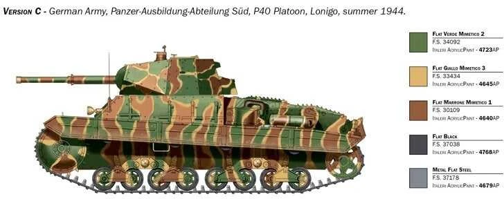 Italeri P.40 itališkas tankas 1/35 plastikinis surenkamas modelis