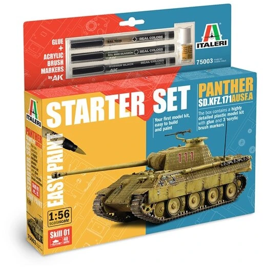 Italeri Panther Sd.Kfz.171 Ausf.A surenkamo modelio dovanų rinkinys 1/56