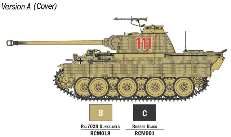 Italeri Panther Sd.Kfz.171 Ausf.A surenkamo modelio dovanų rinkinys 1/56