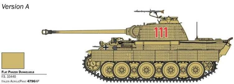 Italeri Panther tankas Sd.Kfz.171 Ausf. A 1/56 plastikinis surenkamas modelis