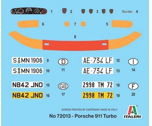 Italeri Porsche 911 1/24 dovanų rinkinys su dažais ir klijais